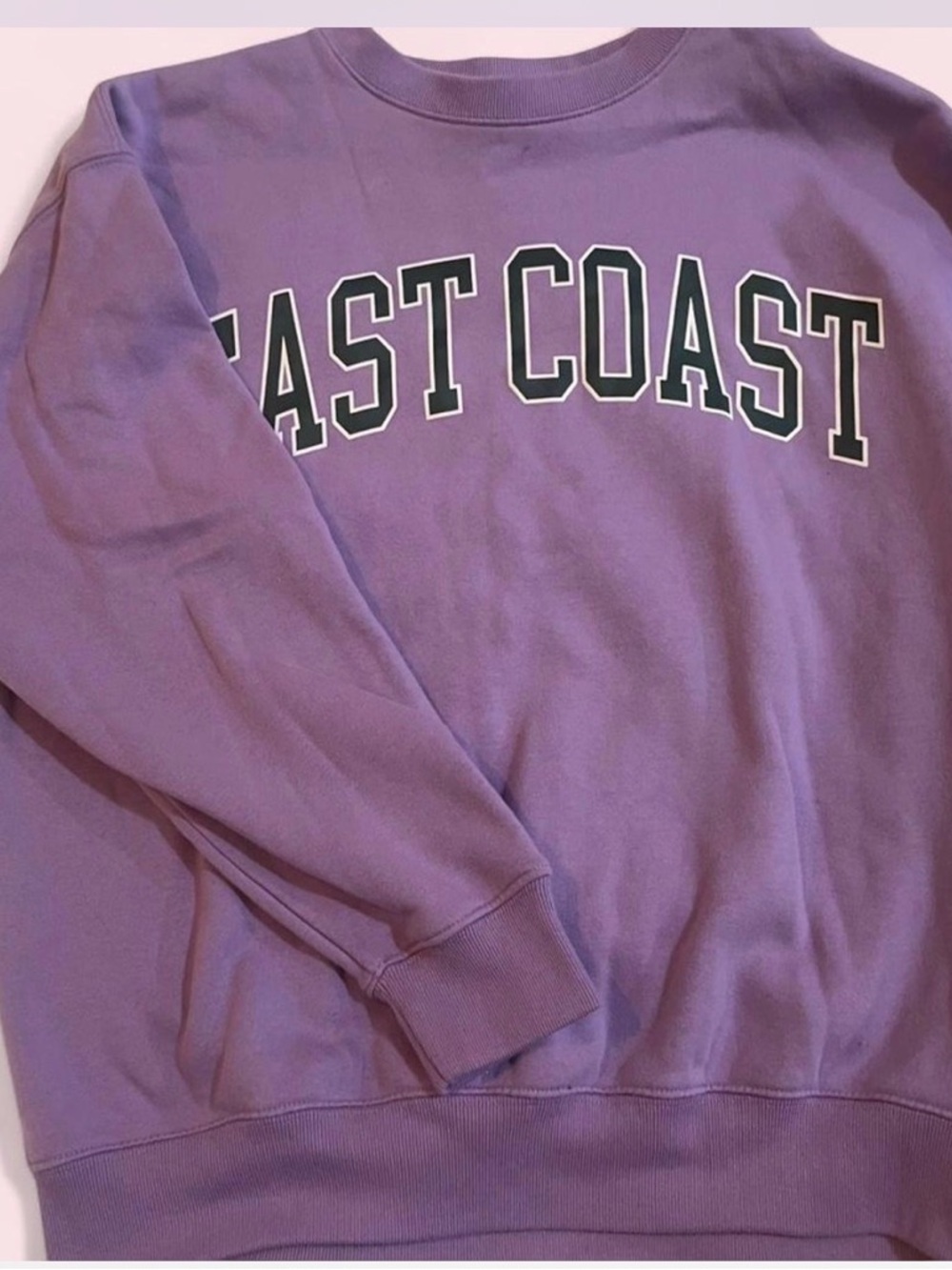 Zenana Outfitters Lavender East Coast Crewneck Sweatshirt